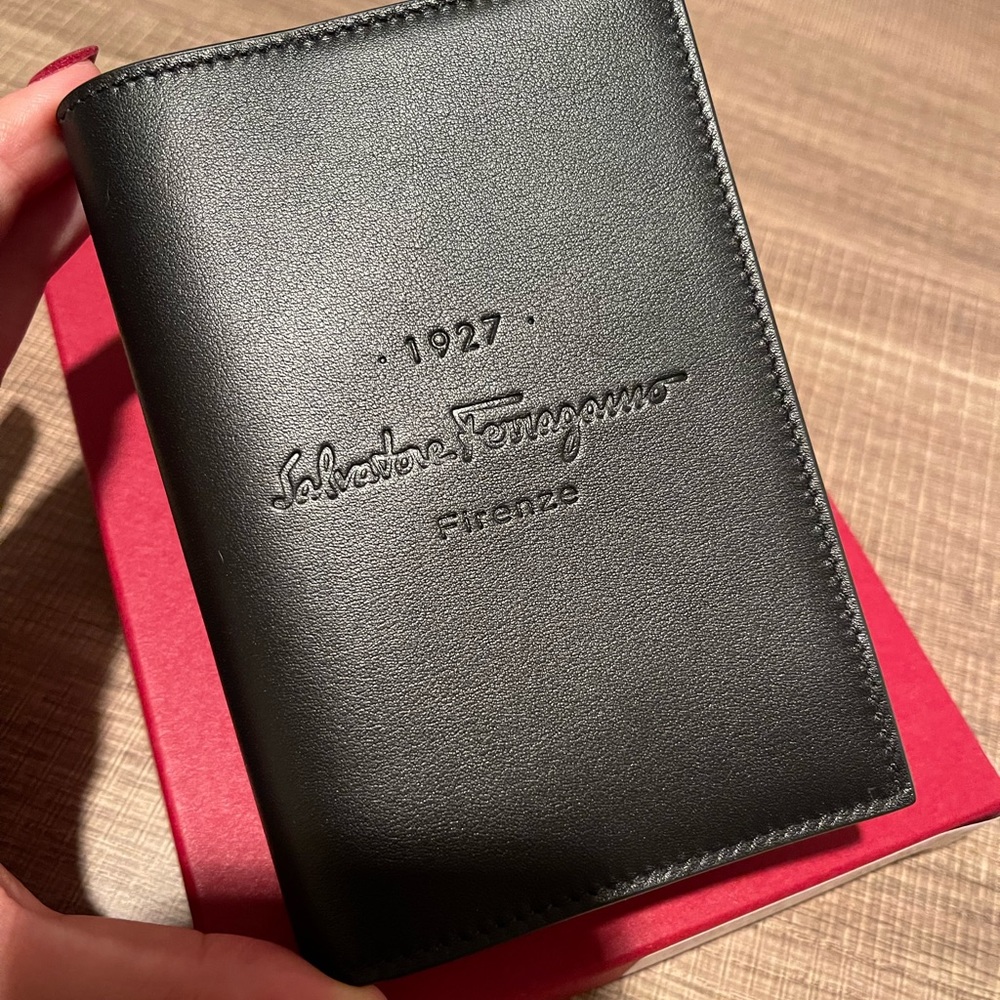 Brand new Black leather passport case